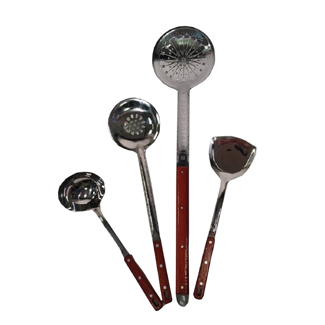 Schöpfkellen Set 4 tlg. mit Holzgriff Edelstahl für Kasan Utschak Plow