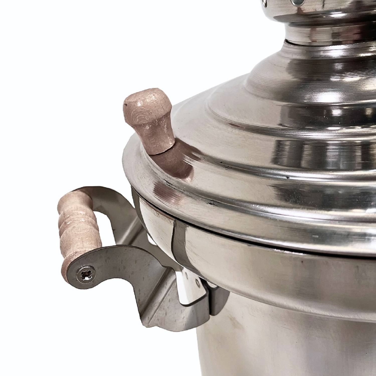 Holzkohle Samowar Edelstahl 5L mit Rauchrohr Teemaschine