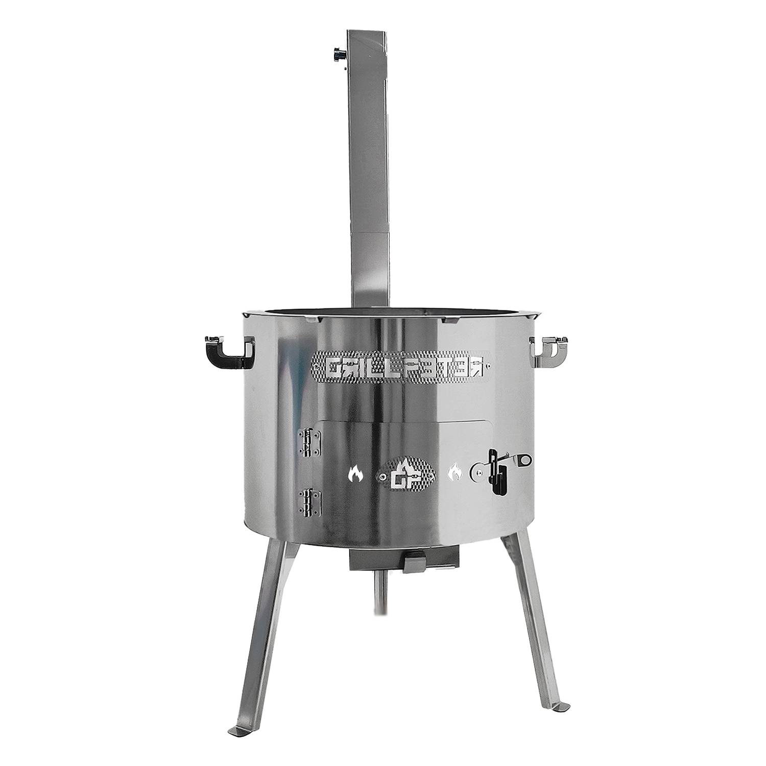 Utschak Timur Ø40cm Edelstahl 2 mm mit Abzugsrohr Feuerofen für Kazan 10-16 Liter