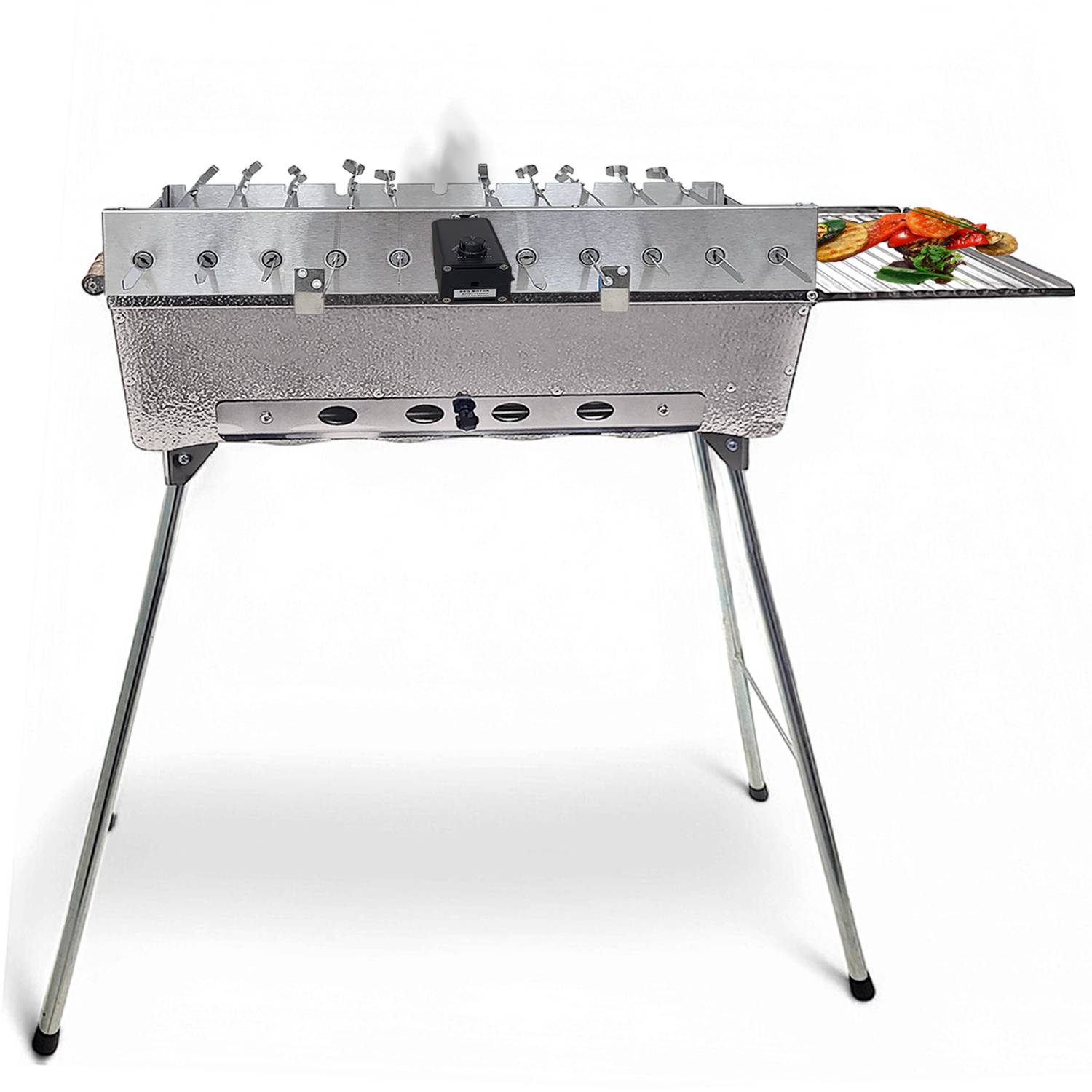 Mangal Astana Deluxe 11er Spießdreher 230V Motor Deckel Grillrost Ablage
