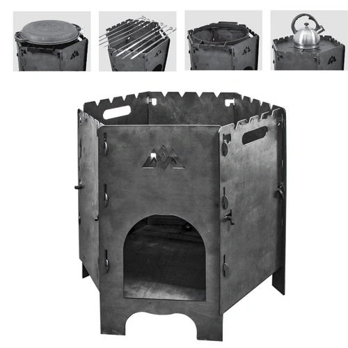 Utschak Outdoorkamin Feuerofen Feuerstelle Campingkocher mit Tragetasche für Kessel 8-16 L Utschak Outdoorkamin Feuerofen Feuerstelle Campingkocher mit Tragetasche für Kessel 8-16 L