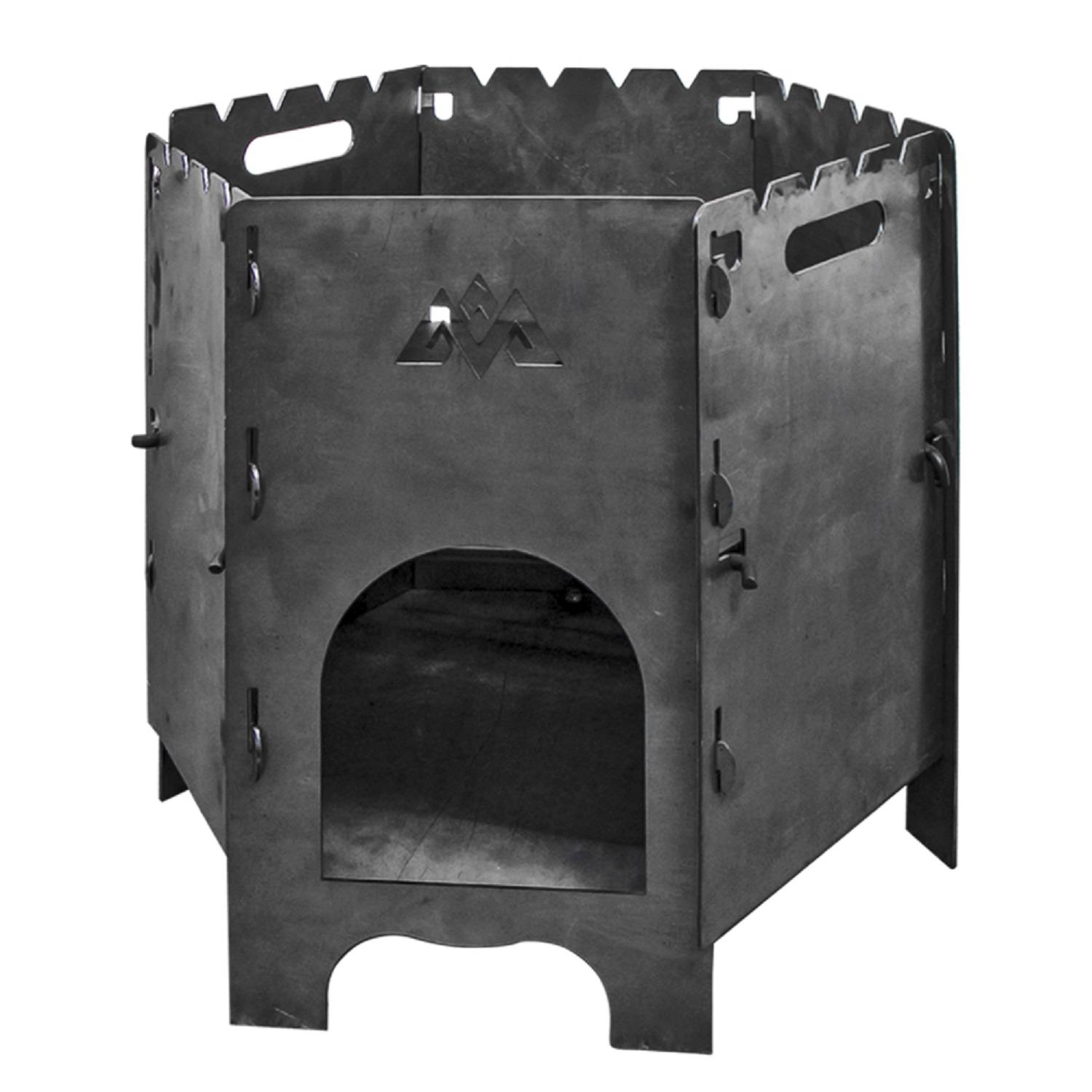 Utschak Outdoorkamin Feuerofen Feuerstelle Campingkocher mit Tragetasche für Kessel 8-16 L