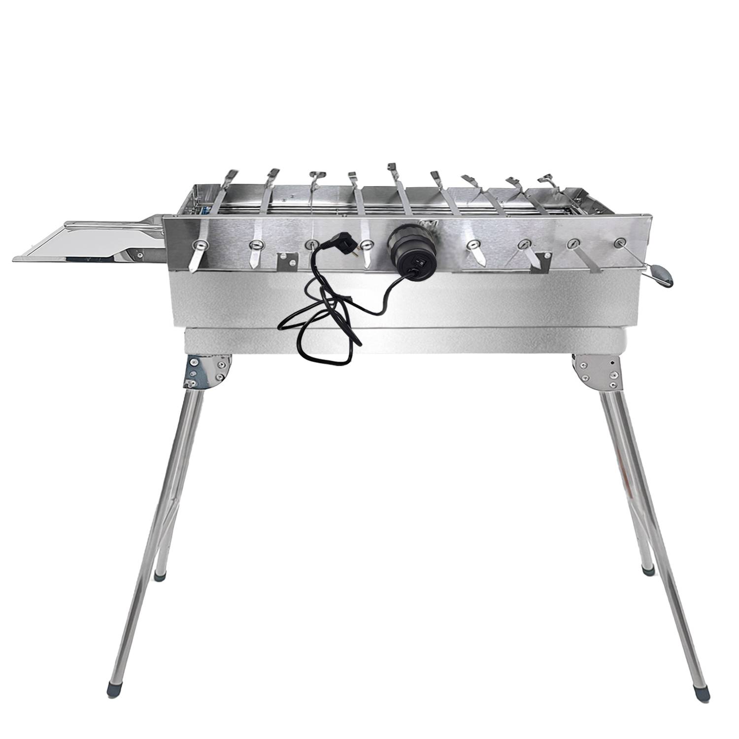 Mangal Set mit 9er Drehspieß 230V Motor 10 Spieße Schaschlikgrill mit Drehmotor