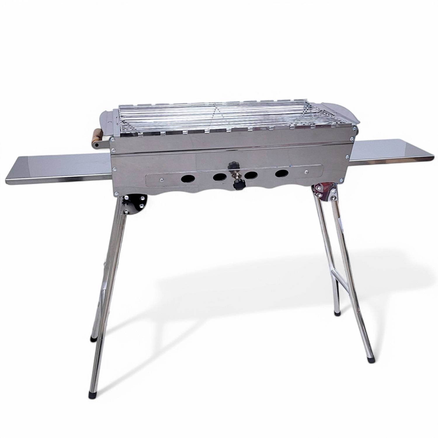 Mangal Khan Edelstahl Schaschlik Grill mit Grillrost