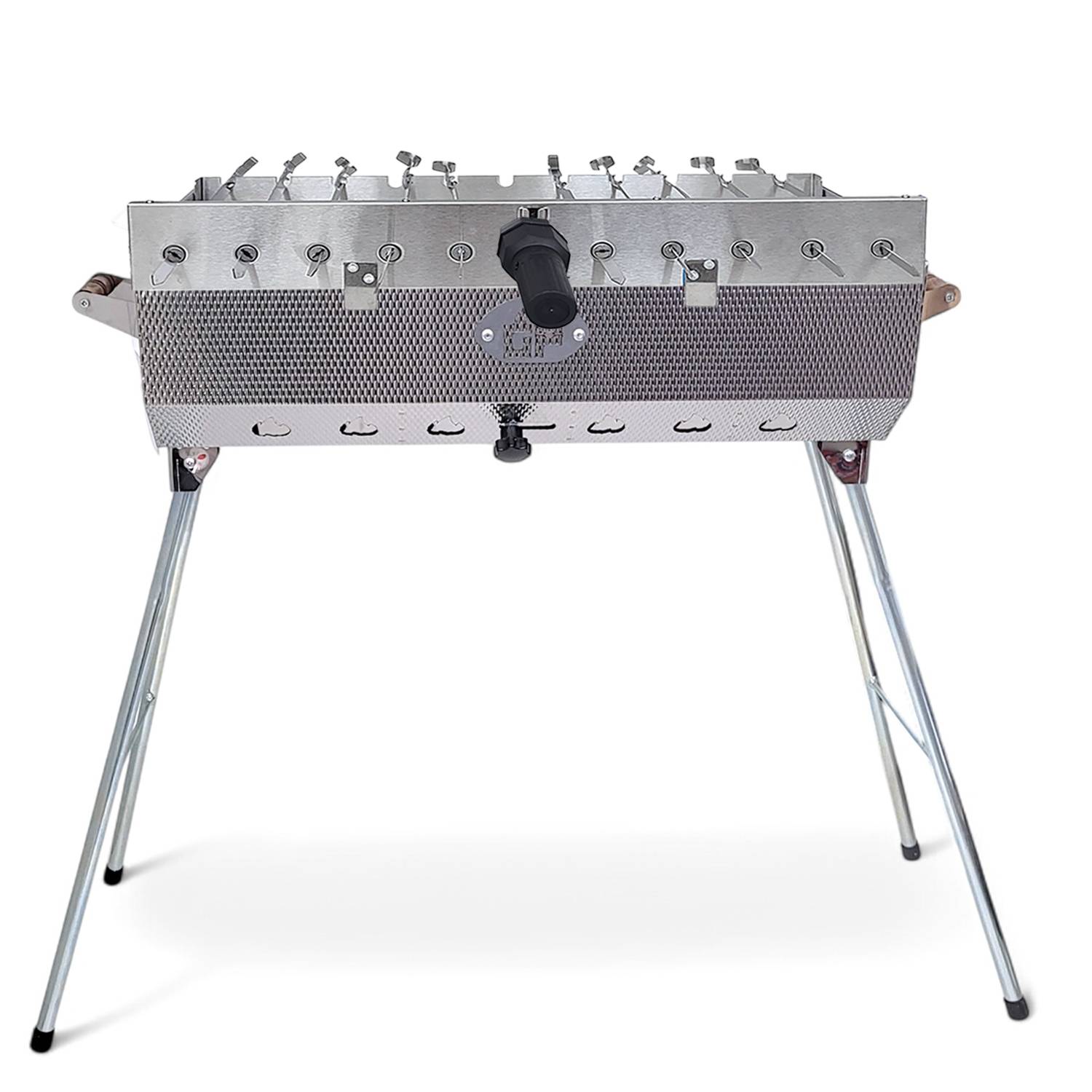 Mangal Set Taschkent Schaschlikgrill mit 11er Drehspieß Spieße Motor