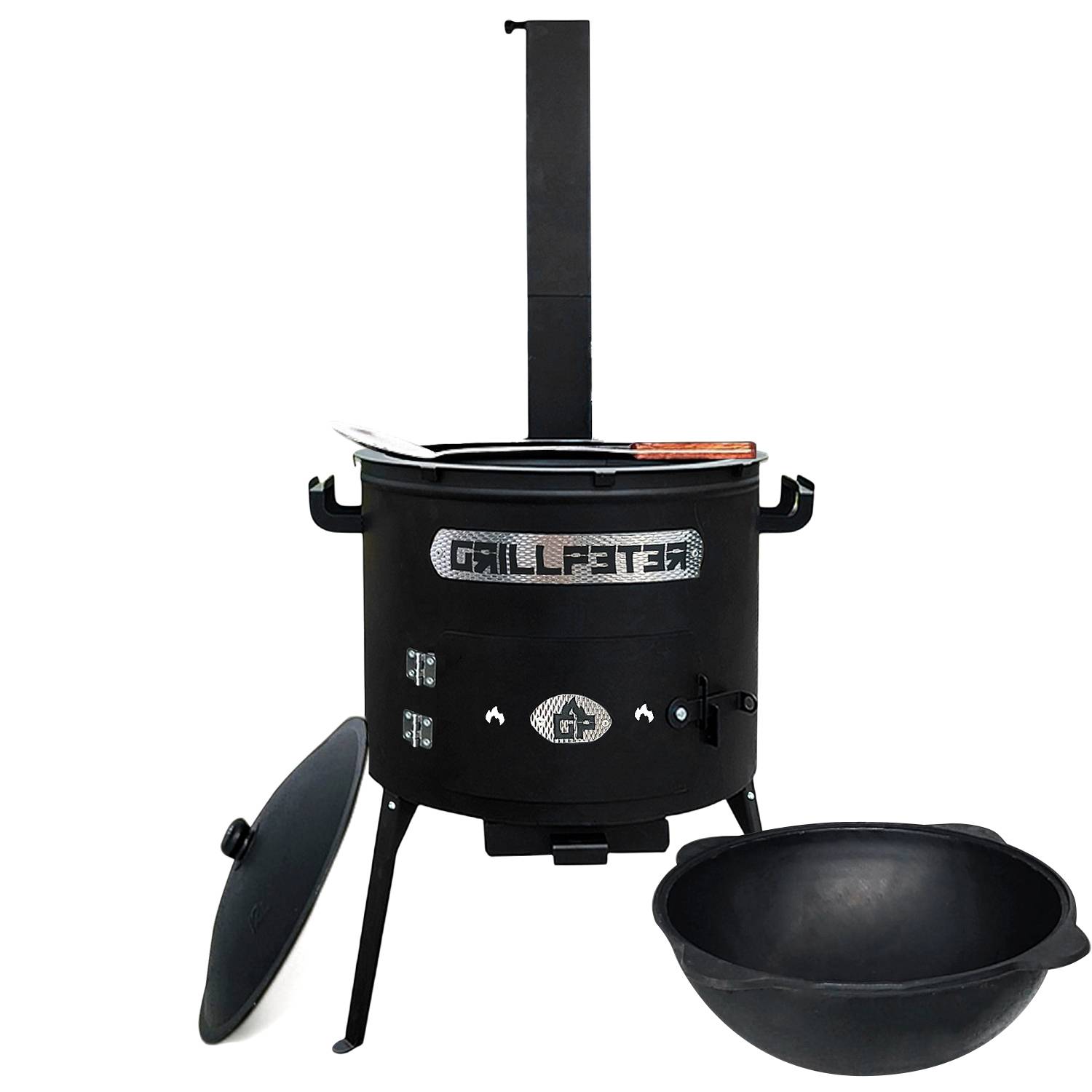 Utschak Asamat Ø40 cm mit Kazan Gusseisen 12L Schaumlöffel