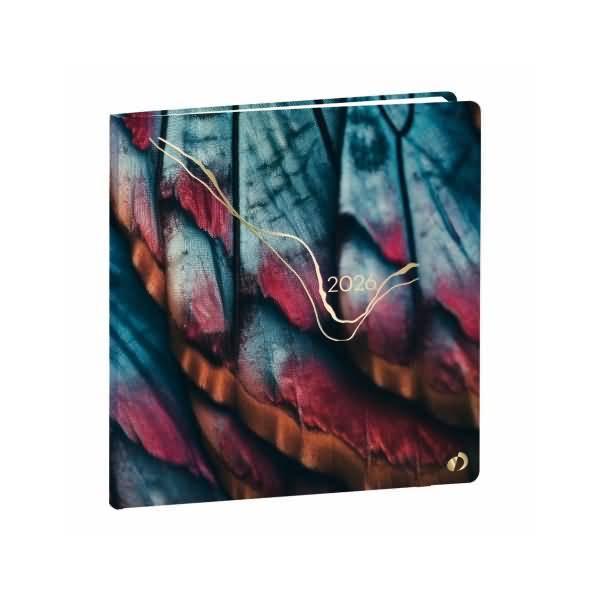 Buchkalender Executif 16x16cm Hipsy Schmetterling 2026