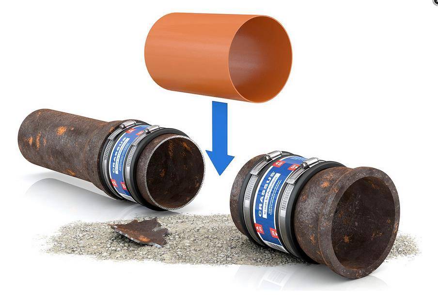 Crassus Schlauchadapter CDC CRA14024 Typ 1 druckdicht bis 0,6bar 50-65mm