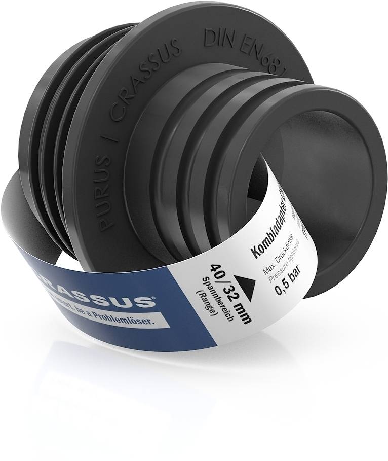 Crassus Kombiadapter 50-40/32, innenliegend, TPE-Dichtung,.