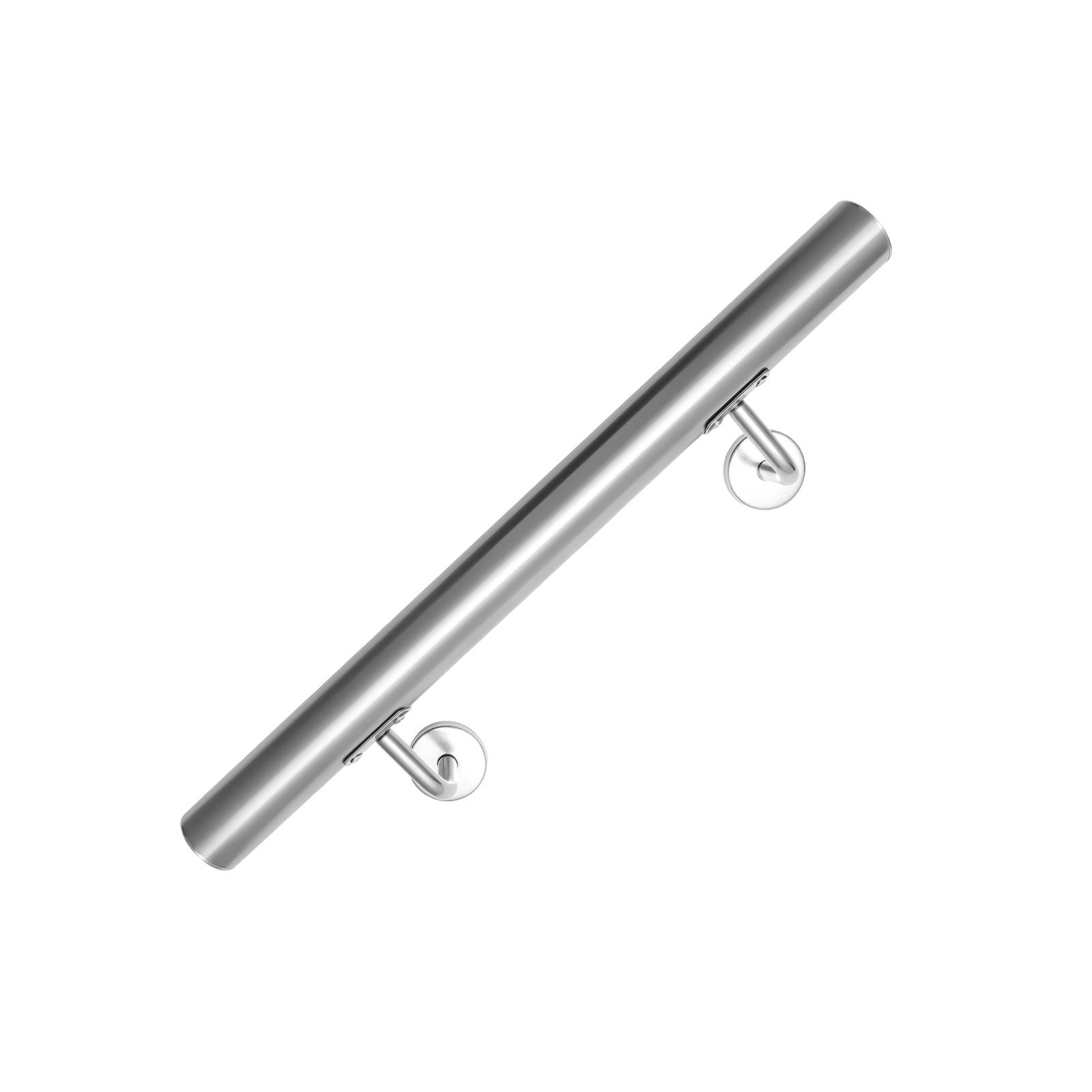Edelstahl Handlauf 50 - 200 cm Treppengeländer Innen &Außen Geländer Wandhandlauf für Treppe aus Edelstahlrohr V2A, Mit Montagematerial, Länge: 5