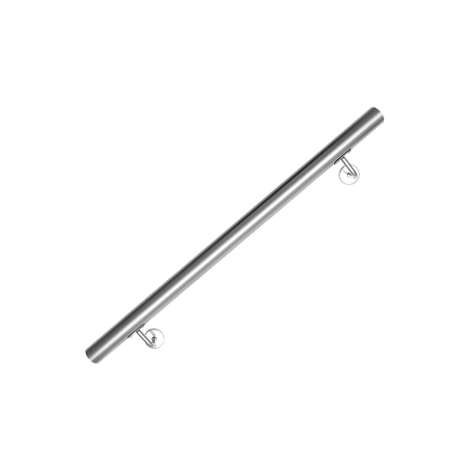 Edelstahl Handlauf 50 - 200 cm Treppengeländer Innen &Außen Geländer Wandhandlauf für Treppe aus Edelstahlrohr V2A, Mit Montagematerial, Länge: 8