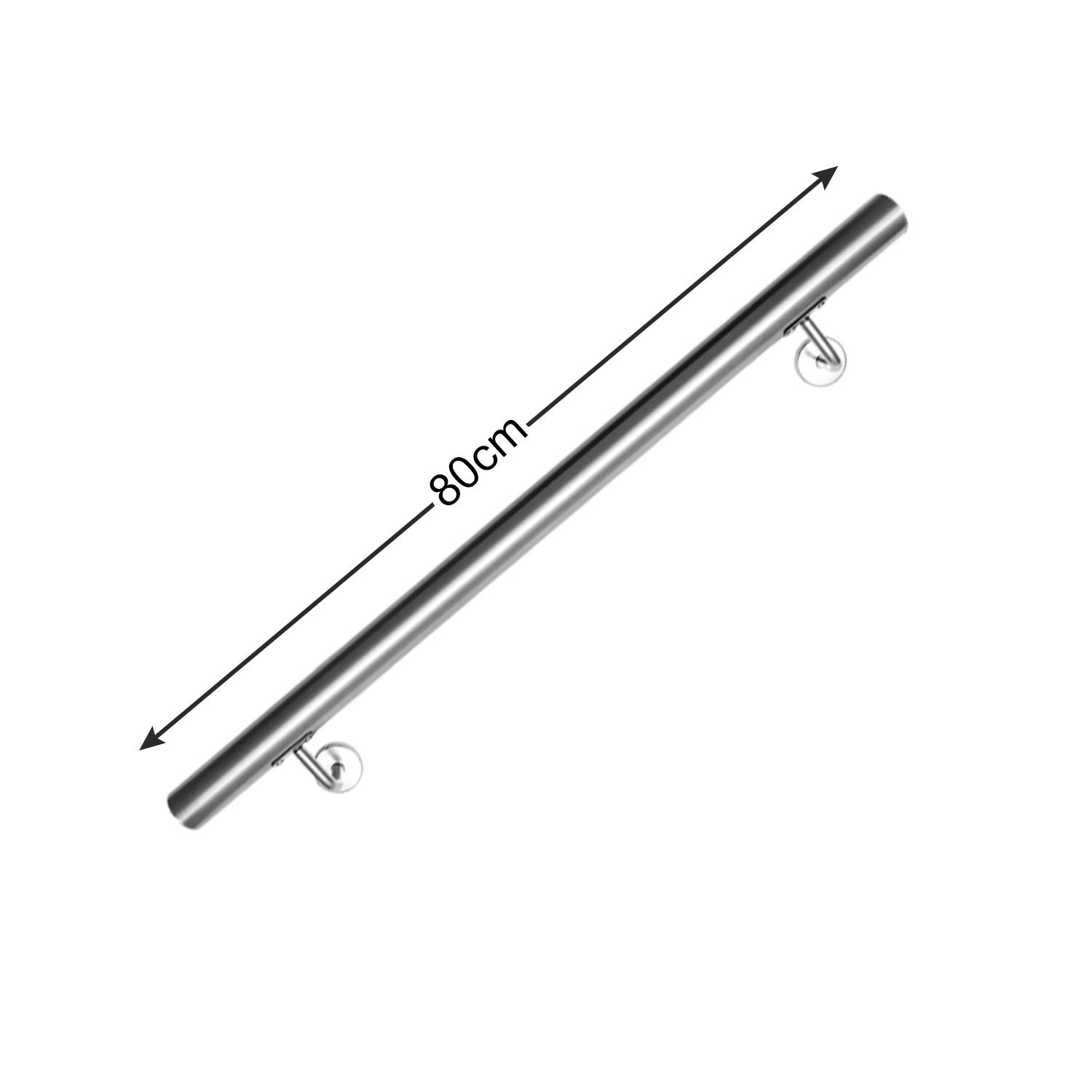 Edelstahl Handlauf Geländer Treppengeländer 80 cm Montagematerial Wandhandlauf Wandhalterung Innen &Außen Geländer