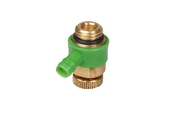 JS ENTLEERUNGSVENTIL MIT O-RING DN8,1/4",MS,AUSLAUFRING: GRUEN
