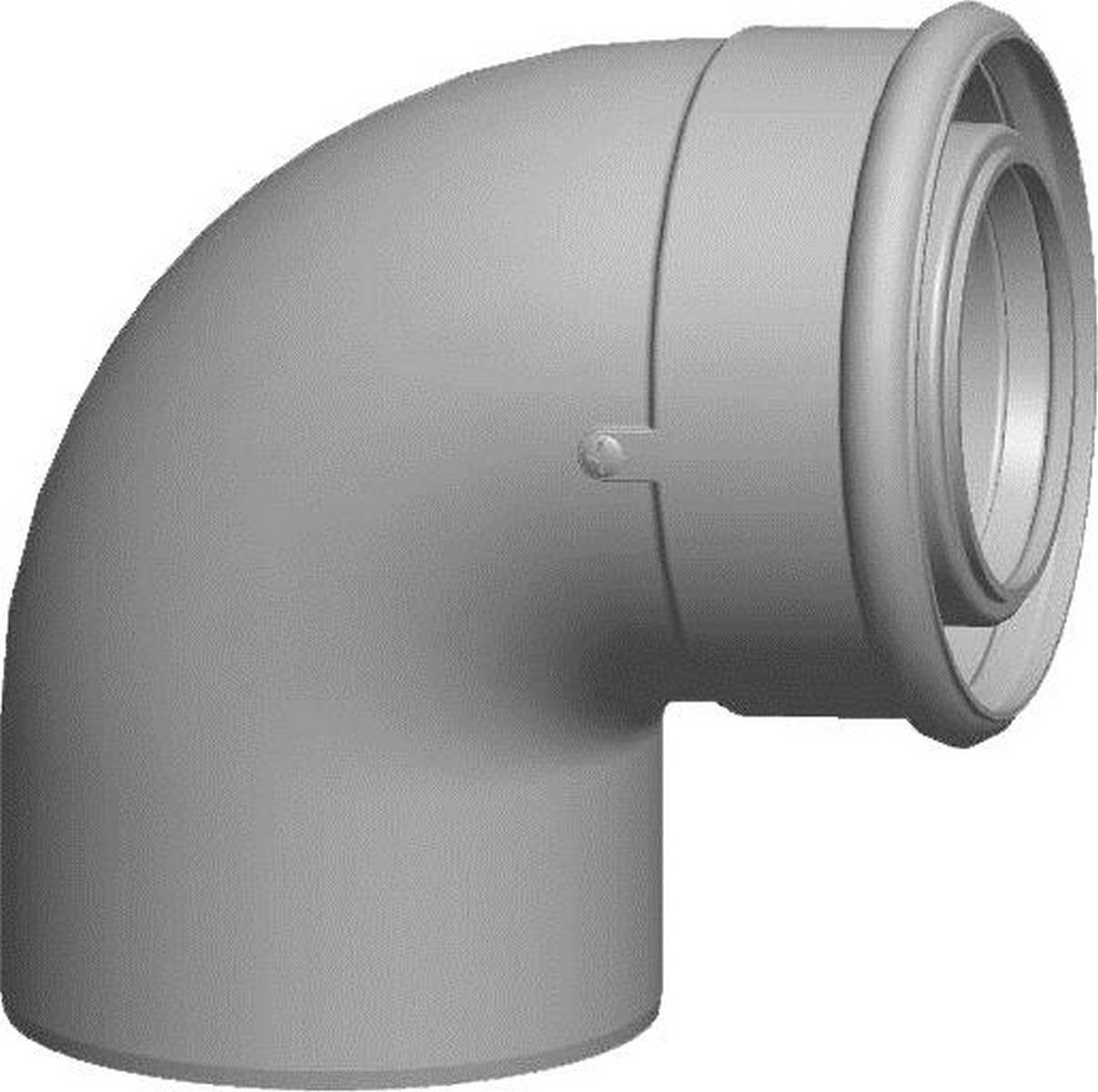 Wolf Abgasrohrbogen weiß, steckbar DN60/100 87 Grad