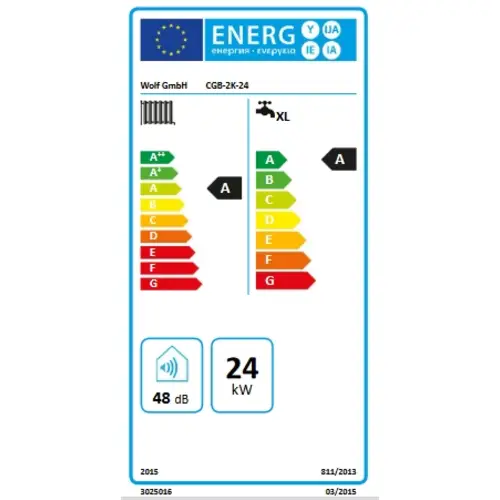 Wolf Gasbrennwert-Kombither. Comfort-L m. hocheff. Heizkreispumpe CGB-2K-24 Wolf Gasbrennwert-Kombither. Comfort-L m. hocheff. Heizkreispumpe CGB-2K-24