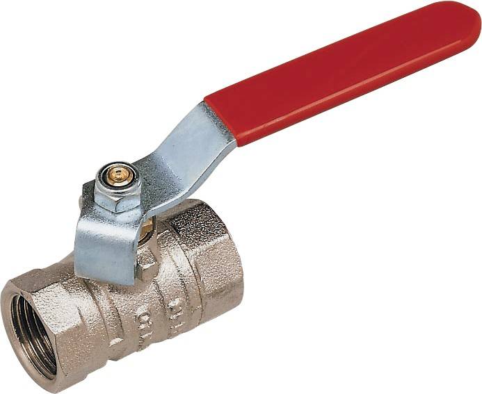 Kugelhahn 1/2" roter Stahlblechhebel Puteus