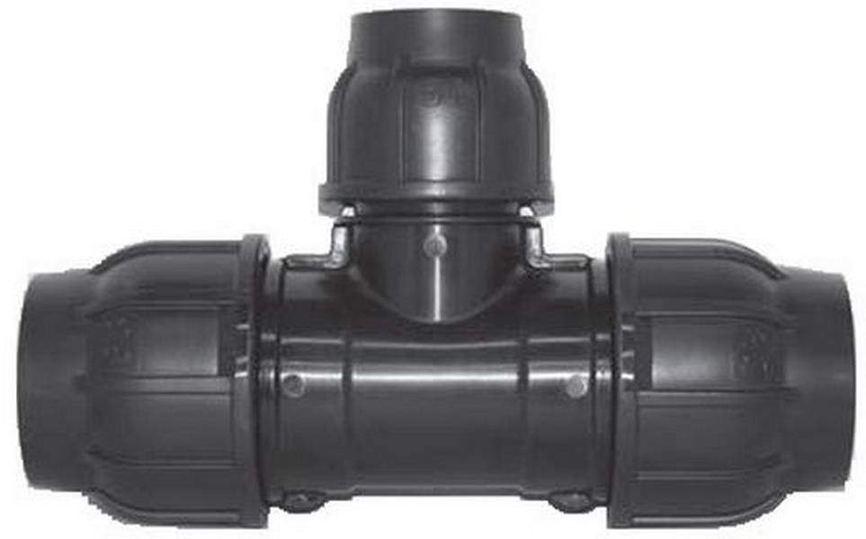 Gebo Plast T-Stück 3 Seiten zum Klemmen, Abgang reduziert, 32 x 25 x 32 mm