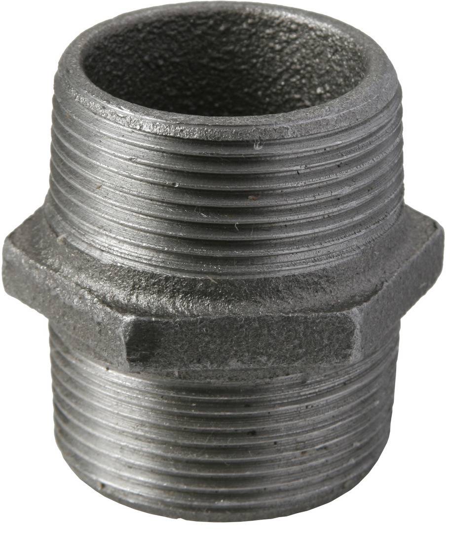 Temperguss Doppelnippel Nr. 280 schwarz 2"