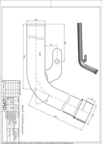 LORO-X Füllstutzen m AG u. Befestigungsanker DN 50x2 450mm