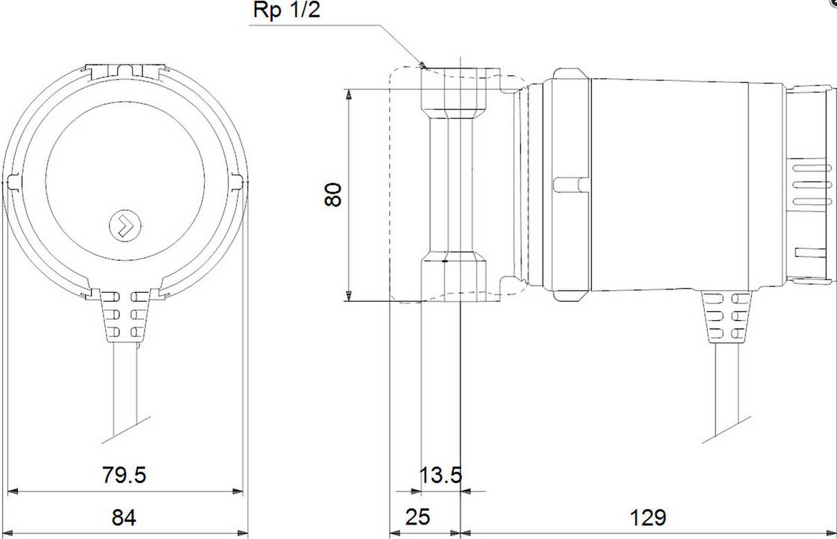 Grundfos Zirkulationspumpe COMFORT DACH 15-14BA, 1/2 80mm