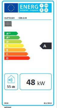Wolf Gasbrennwert-Heiztherme ComfortLine m. hocheff. Heizkreispumpe CGB-2-55