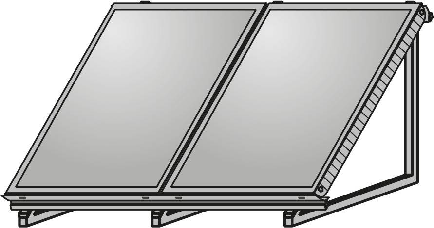 Wolf AluFlex-U Aufstellgerüst Hochformat für 2 Kollektoren F3-1/CFK-1