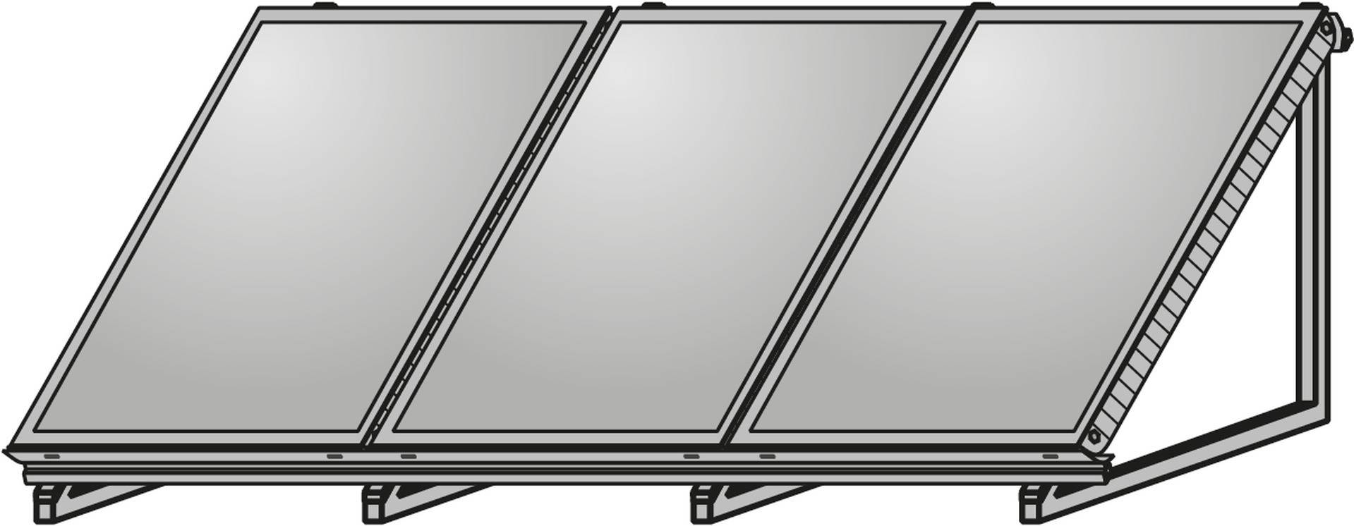 Wolf AluFlex-U Aufstellgerüst Hochformat für 3 Kollektoren F3-1-1/CFK-1
