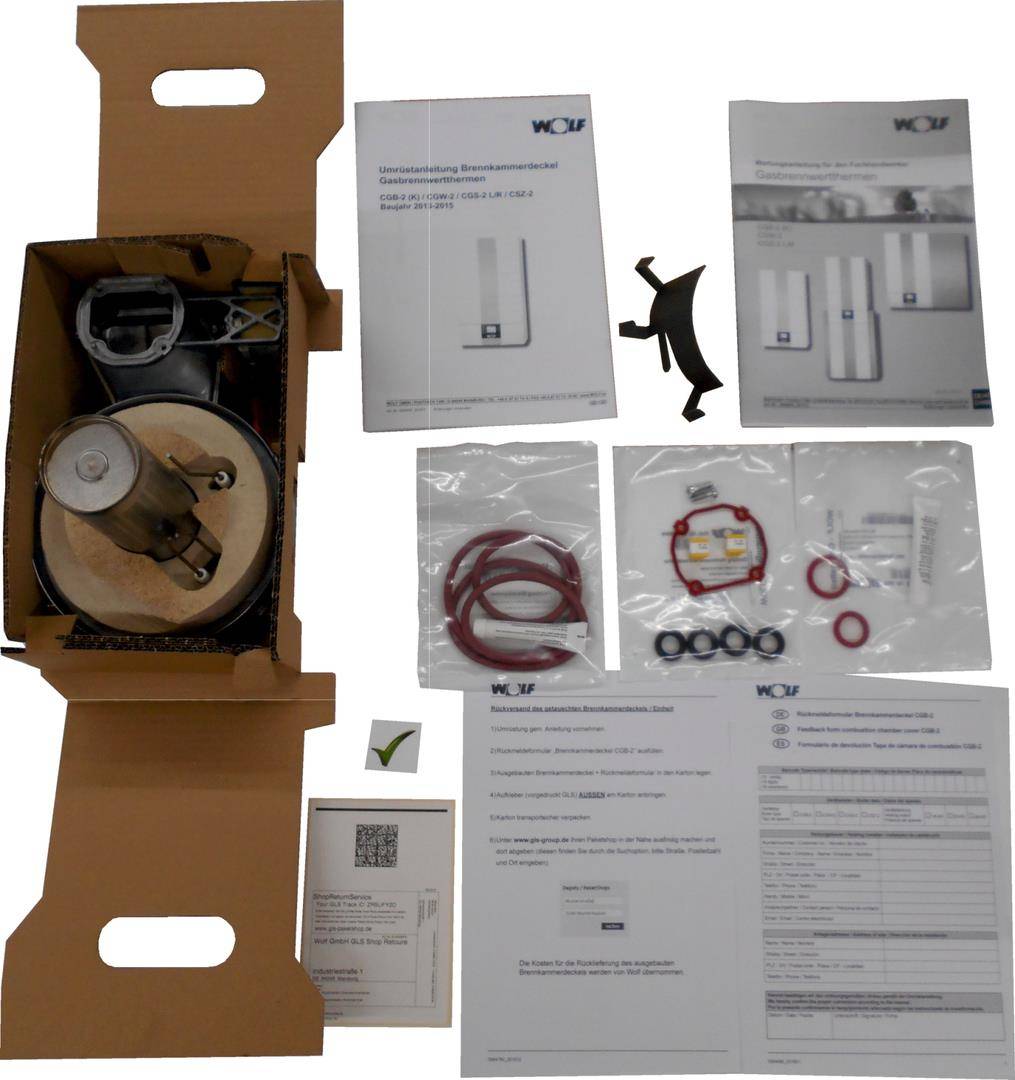 Wolf et kit de conversion pour couvercle de chambre de combustion CGB-2 2013-2015 LB2-3, 20/24 kW