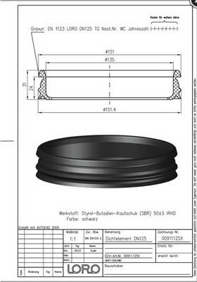 LORO-X-Dichtelement 00911. DN 125, fuer LORO-X-Rohr