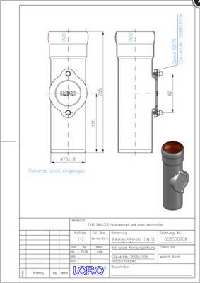 LORO-X-Reinigungsrohr 00550. DN 70, mit runder Reinigungsoeffnung