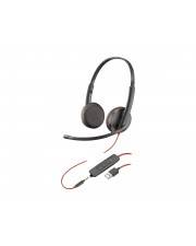 HP Poly Blackwire C3225 3200 Series Headset On-Ear kabelgebunden aktive Rauschunterdrückung 3,5 mm Stecker Schwarz Skype-zertifiziert Avaya