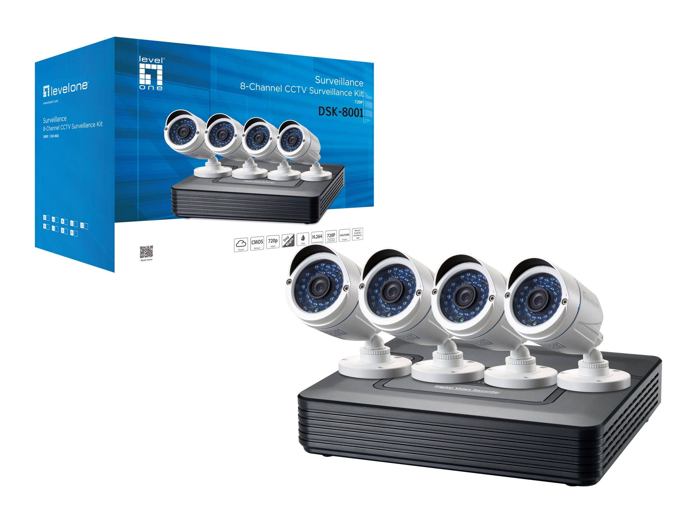 LevelOne DSK-8001 - DVR + Kamera(s) - verkabelt (LAN)