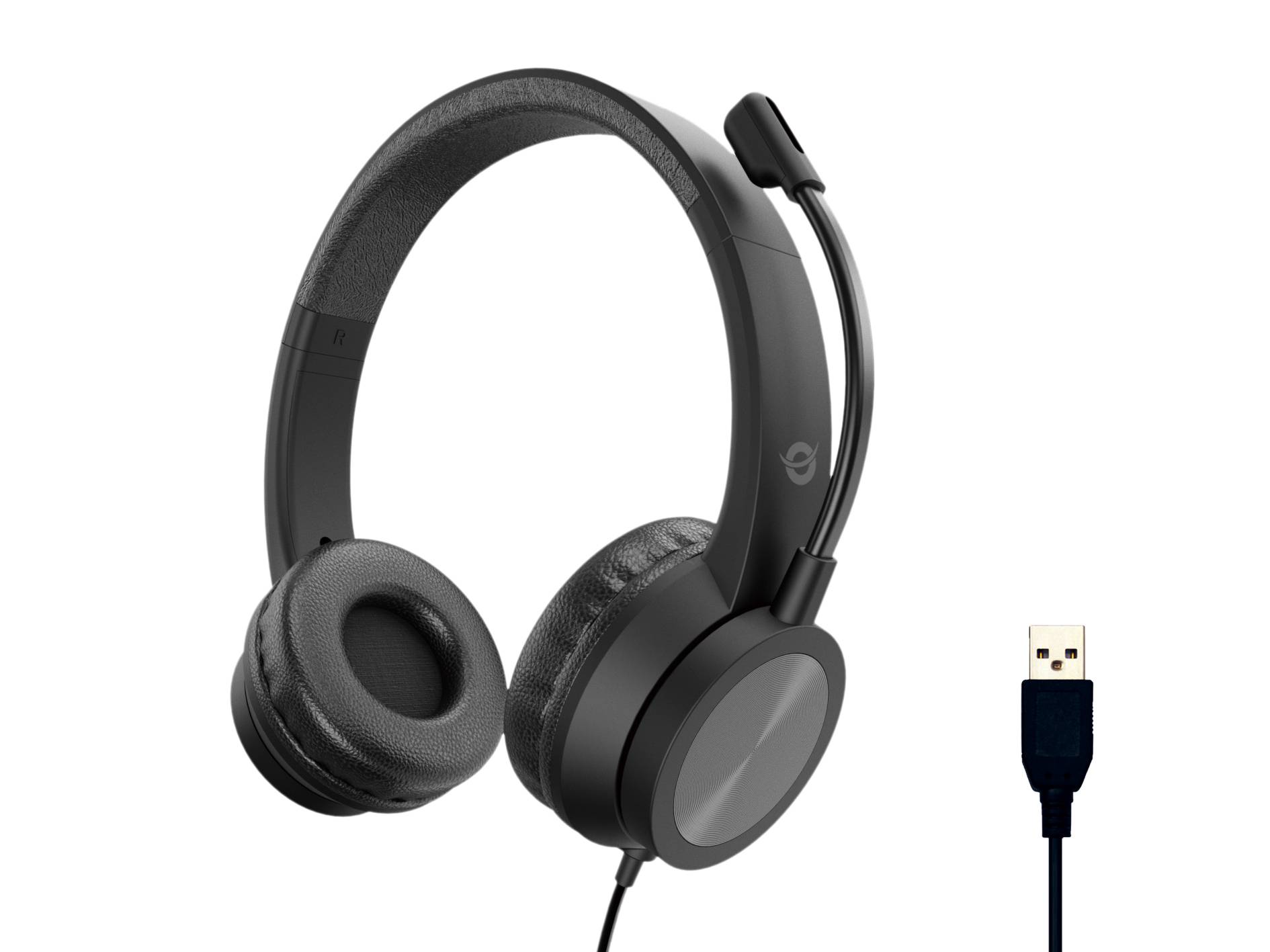 CONCEPTRONIC Headset USB-A Mikro,int.Bed.Stereo 2.0m sw