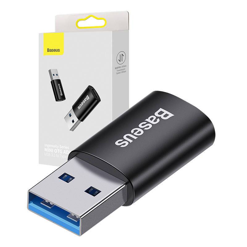 Baseus Ingenuity USB-A auf USB-C Adapter OTG (schwarz)