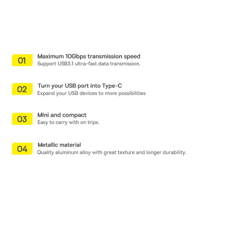 Baseus Ingenuity USB-A auf USB-C Adapter OTG (schwarz)