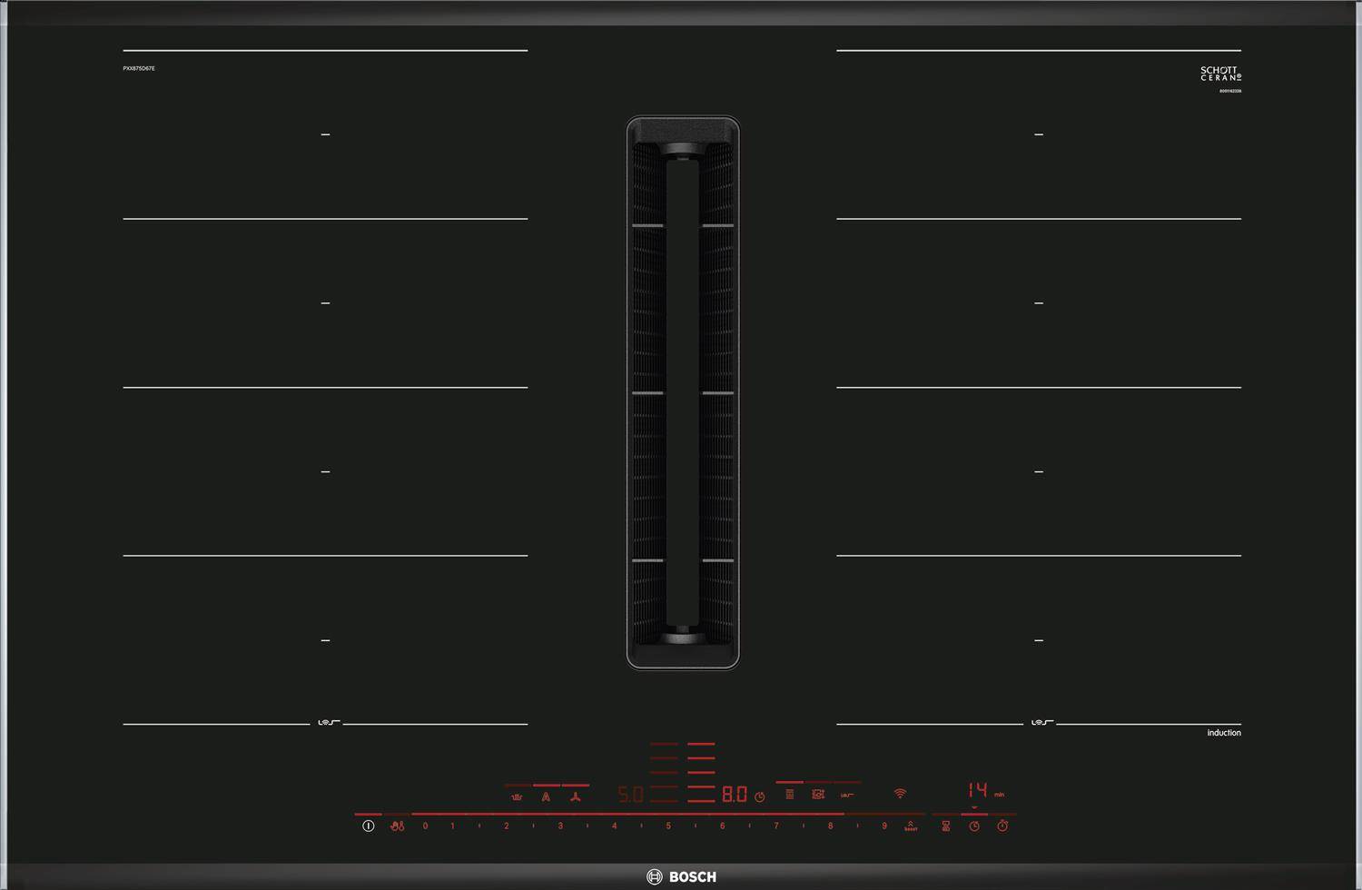 BOSCH BSHG Glaskeramik Kochstelle 80cm 2xFlexinduktion Dunstabzug fac.e PXX875D67E