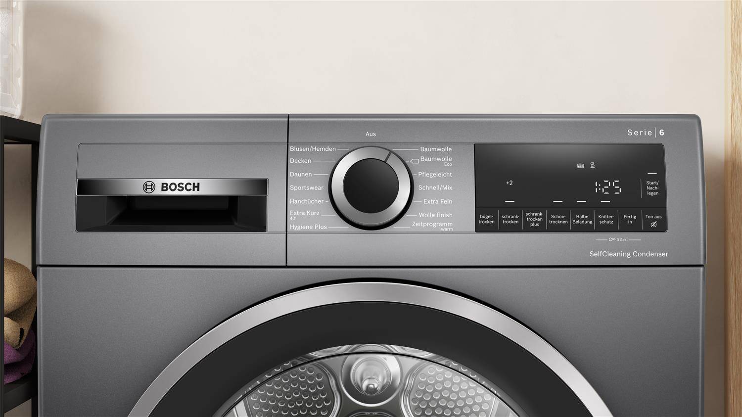 Bosch Serie 6, Wärmepumpentrockner, 9 kg, WQG2450R10