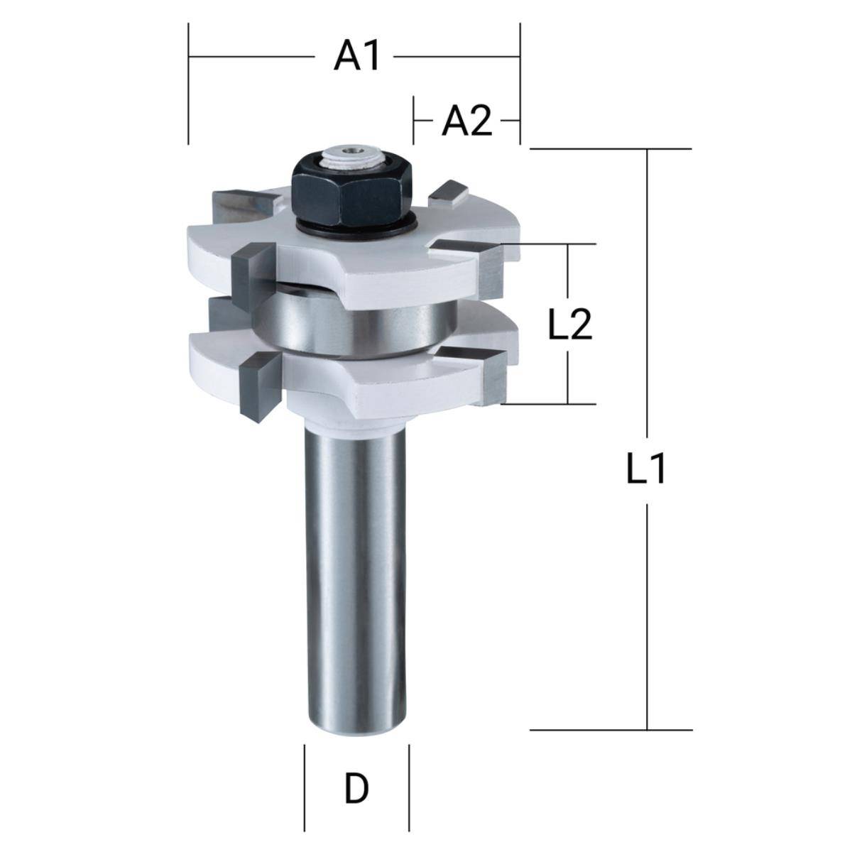 Makita Nut- und Federfräser mit Anlauflager Ø 41 mm Ø 41 mm • 12 mm Schaft • 19 mm Höhe
