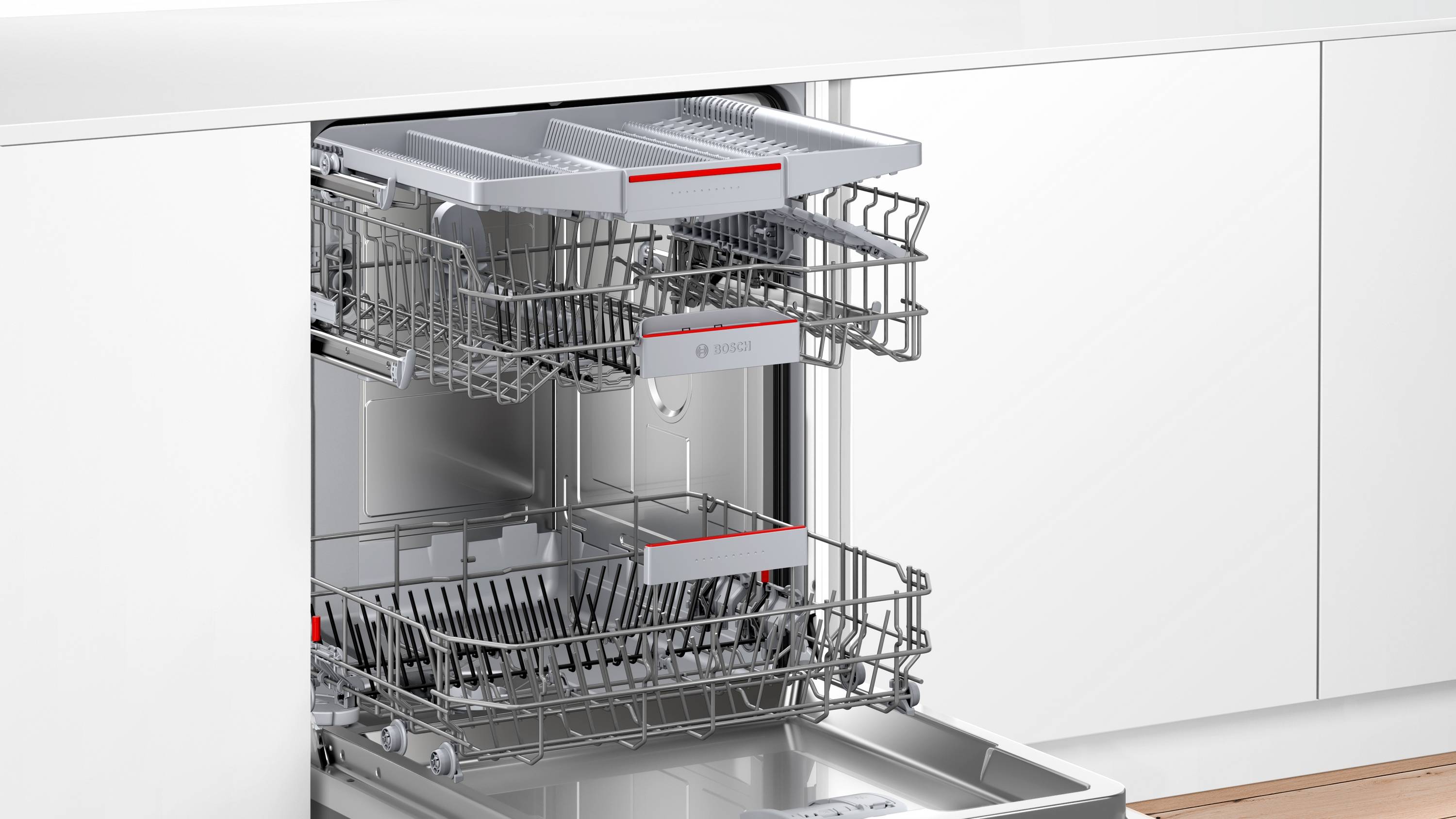 Bosch Serie 4, Unterbau-Geschirrspüler, 60 cm, Gebürsteter Stahl, SMU4EVS08E