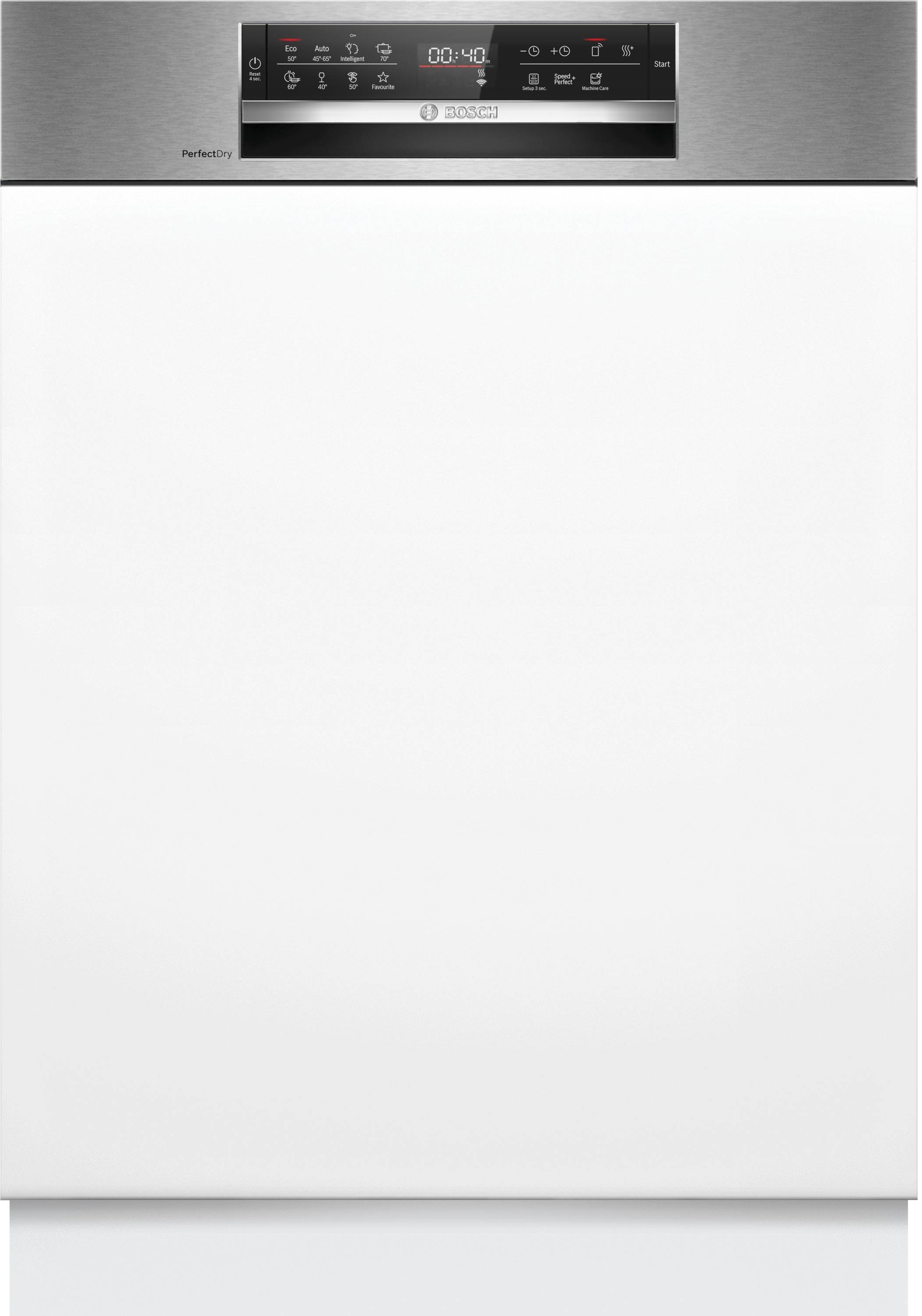 Bosch Serie 6, Teilintegrierter Geschirrspüler, 60 cm, Gebürsteter Stahl, SMI6ZCS16E