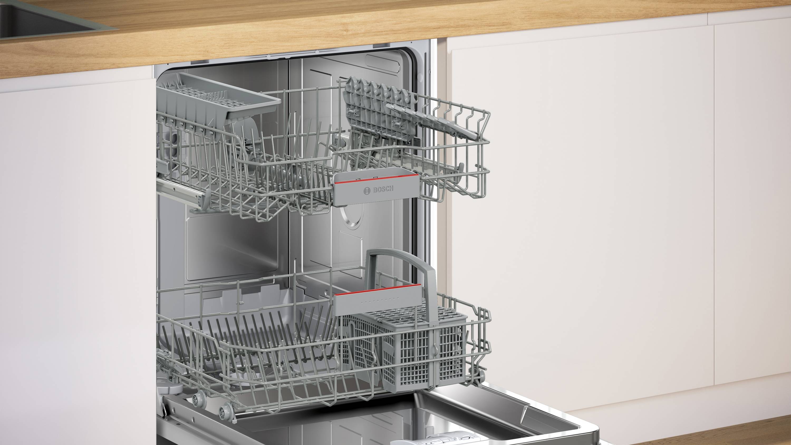 Bosch Serie 4, Unterbau-Geschirrspüler, 60 cm, Gebürsteter Stahl, SMU4ETS08E