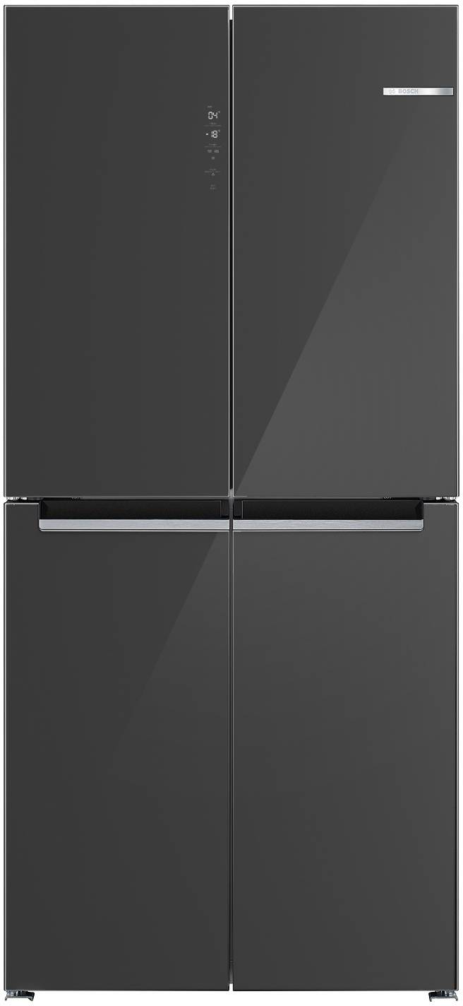 Bosch Serie 4, Kühl-Gefrierkombination mehrtürig, Glasfront, 189.5 x 85.5 cm, Grau, KMC85LEEA