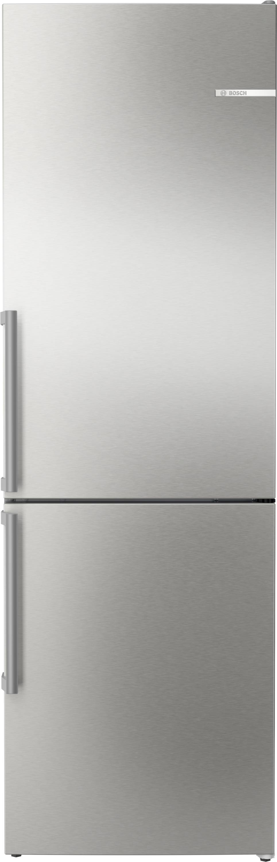 Bosch Serie 4, Freistehende Kühl-Gefrier-Kombination mit Gefrierbereich unten, 186 x 60 cm, Gebürsteter Stahl AntiFingerprint, KGN36VIBT
