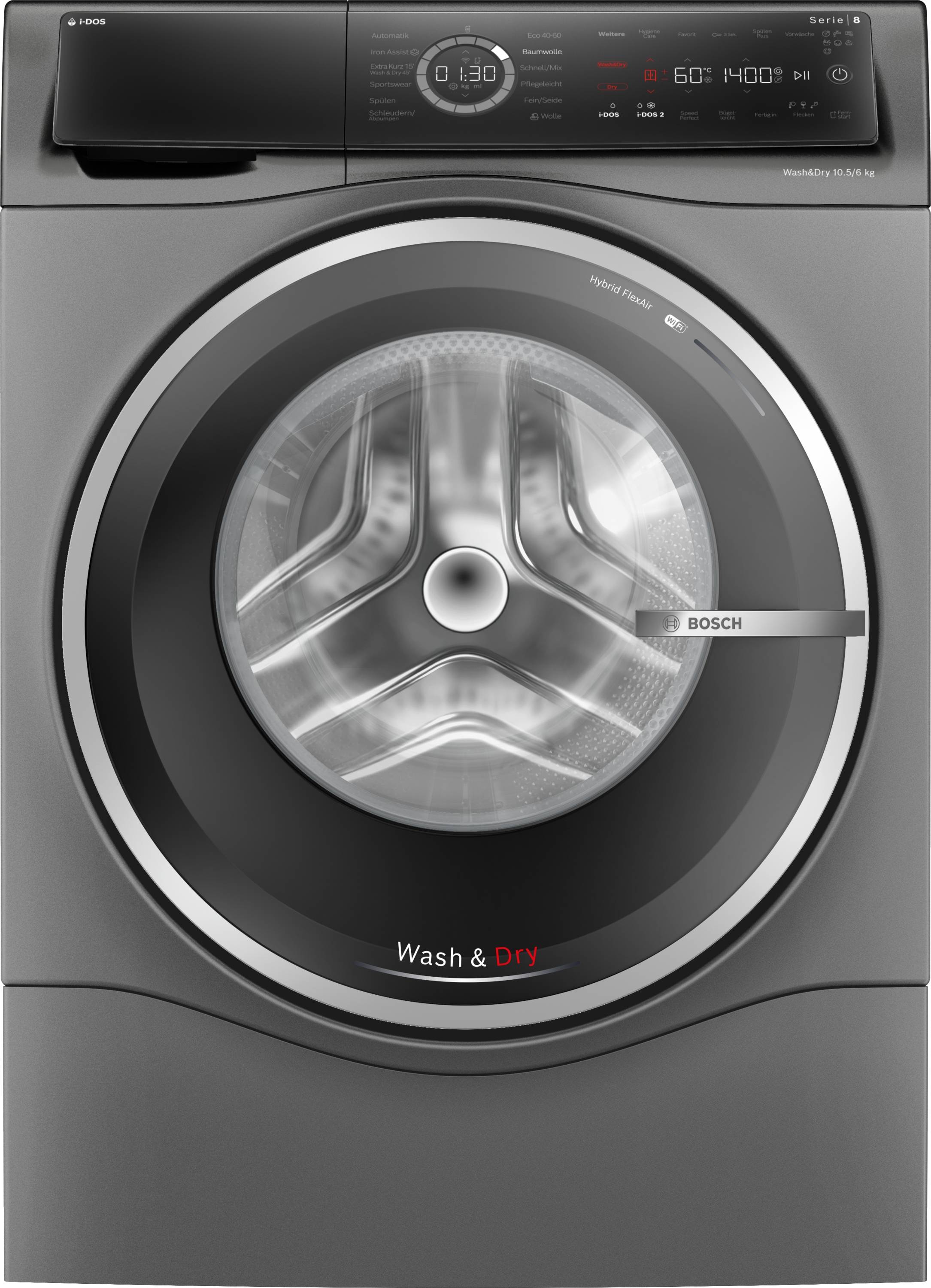 Bosch Serie 8, Waschtrockner, 10.5/6 kg, 1400 U/min., WNC254AS0