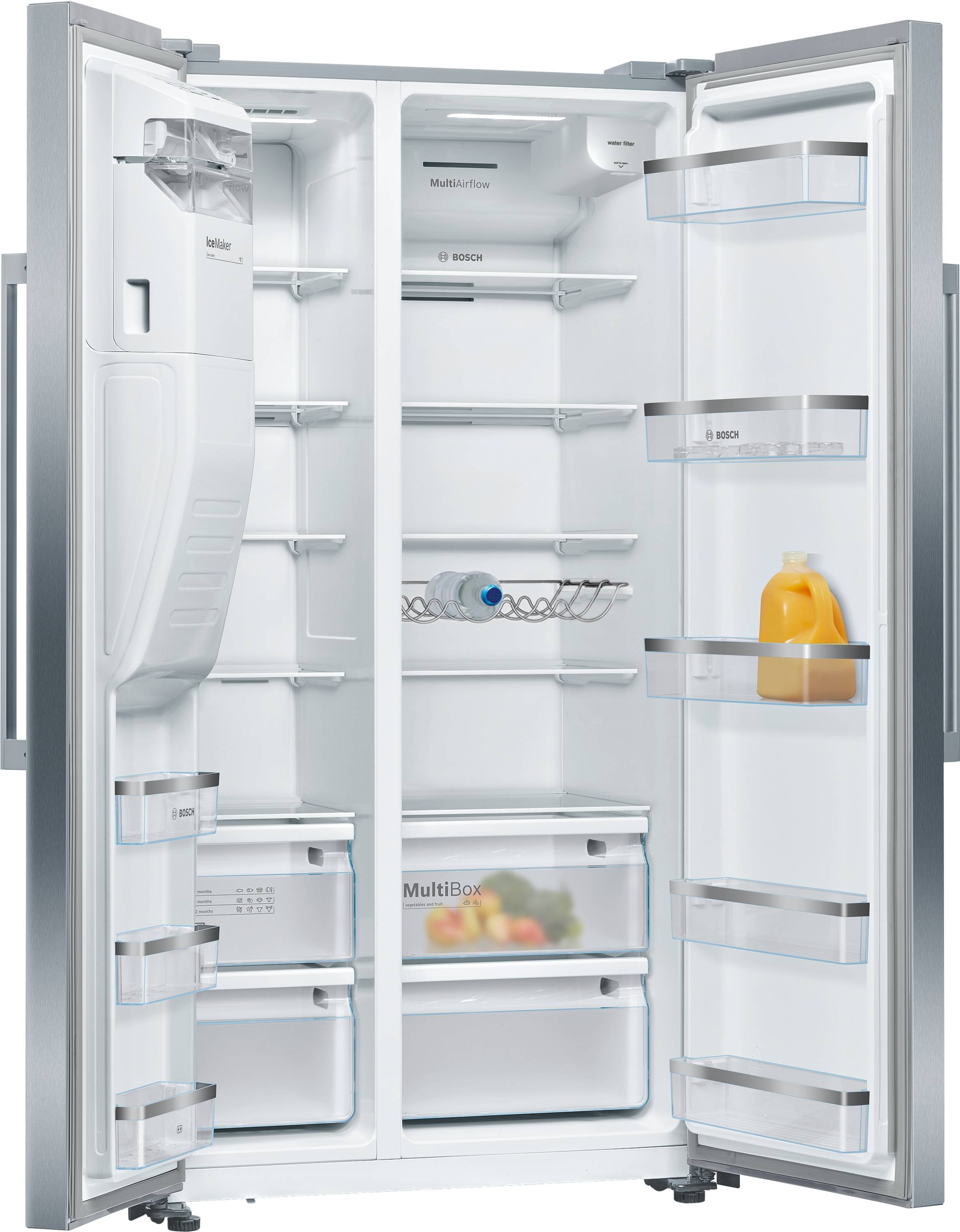 Bosch Serie 6, Amerikanischer Side by Side, 178.7 x 90.8 cm, Gebürsteter Stahl AntiFingerprint, KAD93AIDP