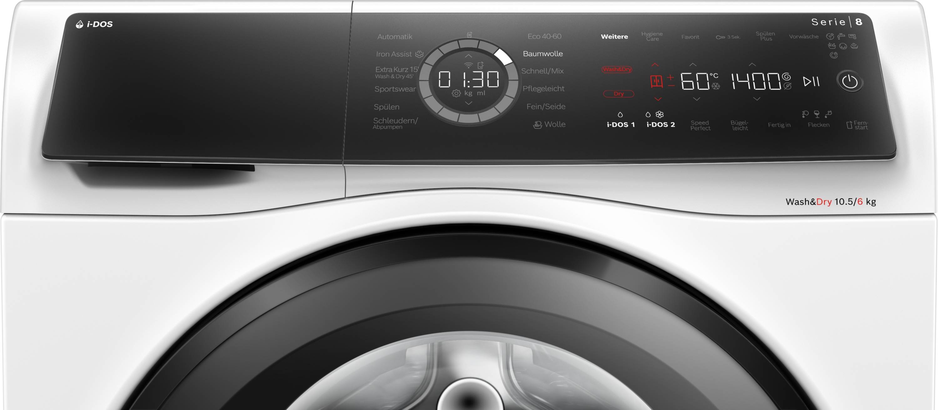 Bosch Serie 8, Waschtrockner, 10.5/6 kg, 1400 U/min., WNC254A40