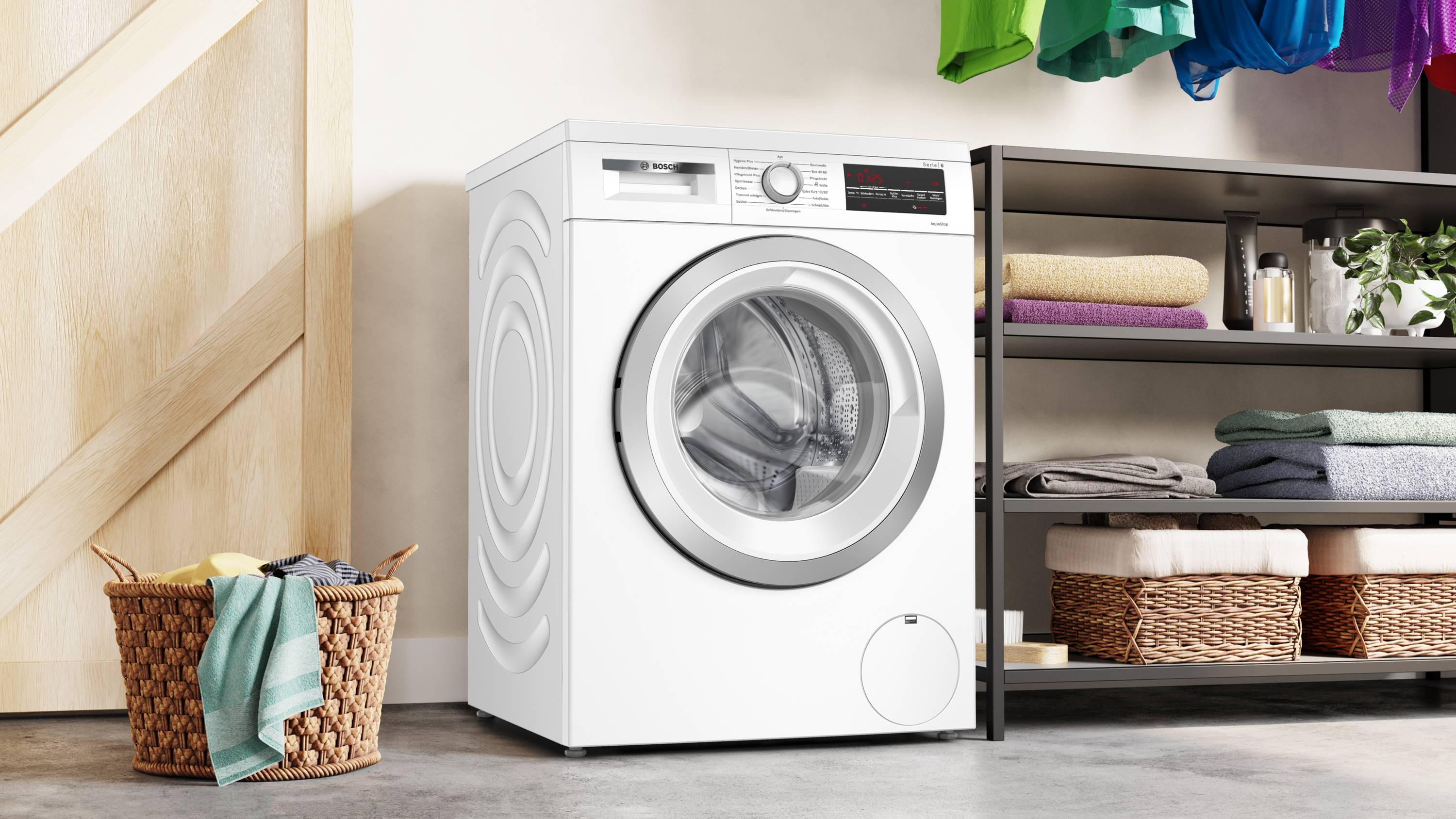 Bosch Series 6, washing machine, frontloader fullsize, 8 kg, 1400 rpm, WUU28T71