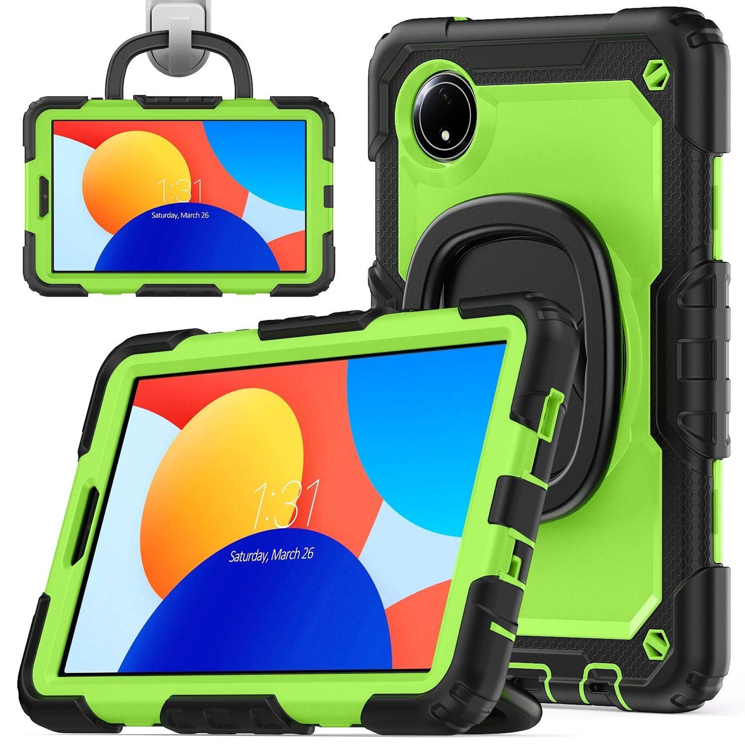 Für Xiaomi Redmi Pad SE 8.7 360 Grad Rotation Hybrid PC Hülle Halte Ring Grün