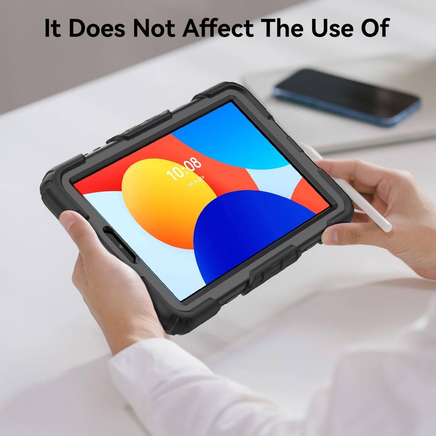 Für Xiaomi Redmi Pad SE 8.7 360 Grad Rotation Hybrid PC Hülle Drehhalter Schwarz