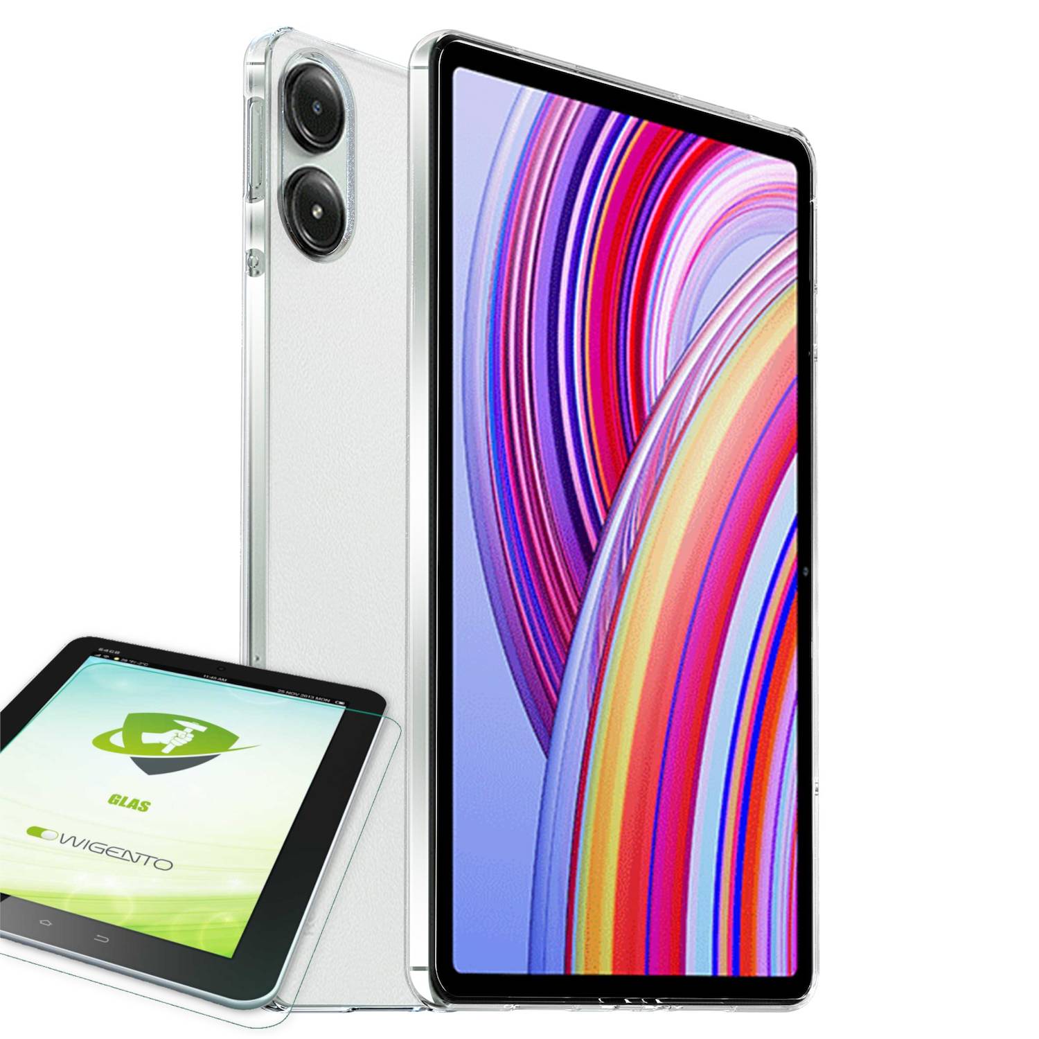 Für Xiaomi Redmi Pad Pro 12.1 Zoll TPU Silikon Tablet Hülle Schwarz + H9 Hart Glas